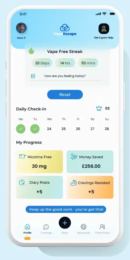 2 quit vaping app